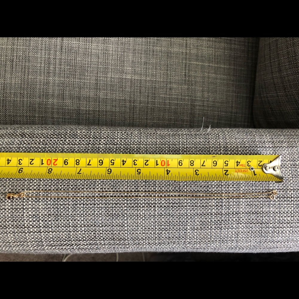 14K Spinel 585 Gold Necklace with Ruby teardrop stone - Picture 15 of 16